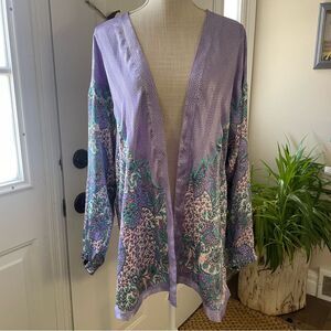 Vintage Diane Freis Original Open Front Embroidered Women's Kimono Jacket